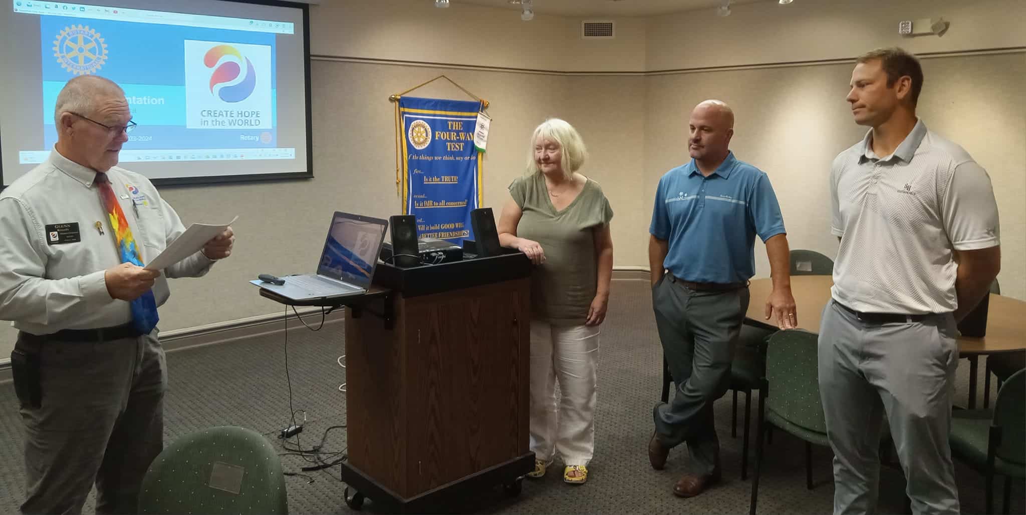 Minden Rotary Club welcomed new members Bennett Johnson, Michael Krings and Cody Krull.